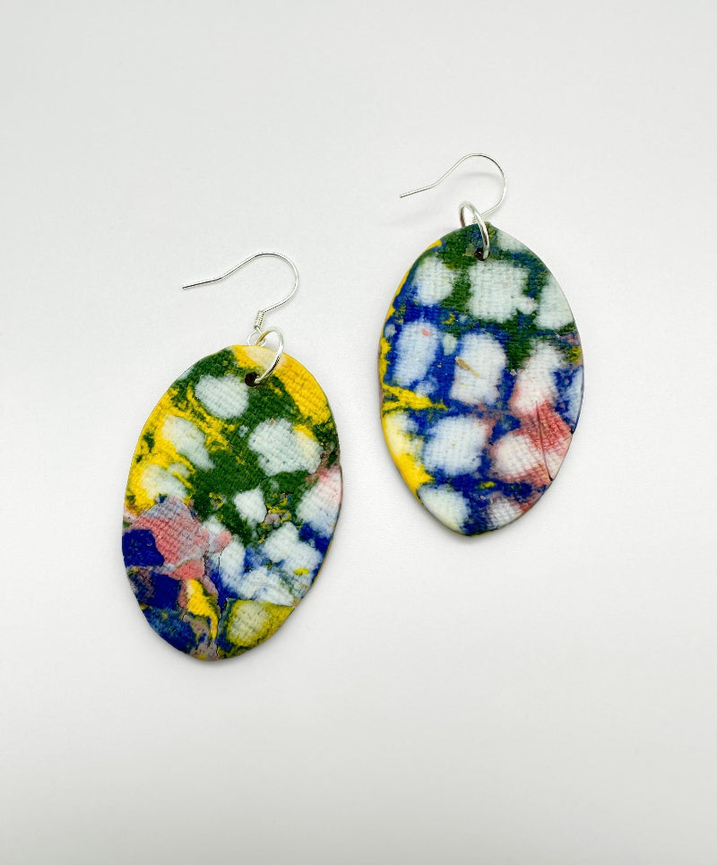 Ceramic Garden Palette Earrings - One of a Kind