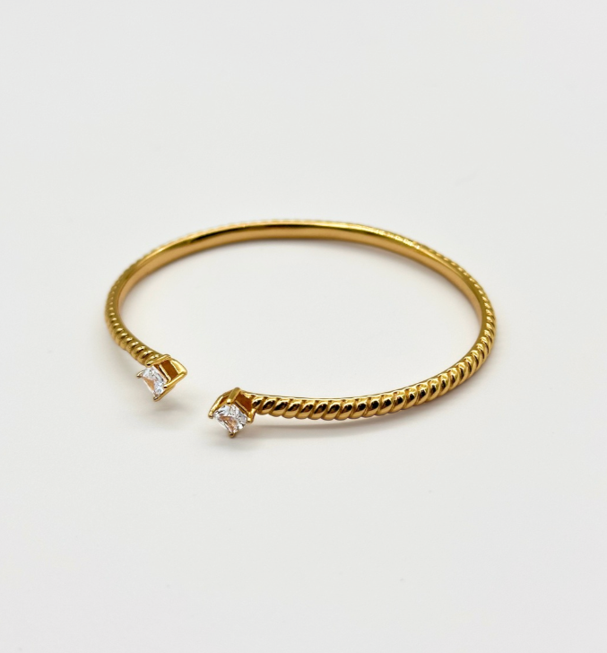Soleil Entwined Open Bangle - Gold
